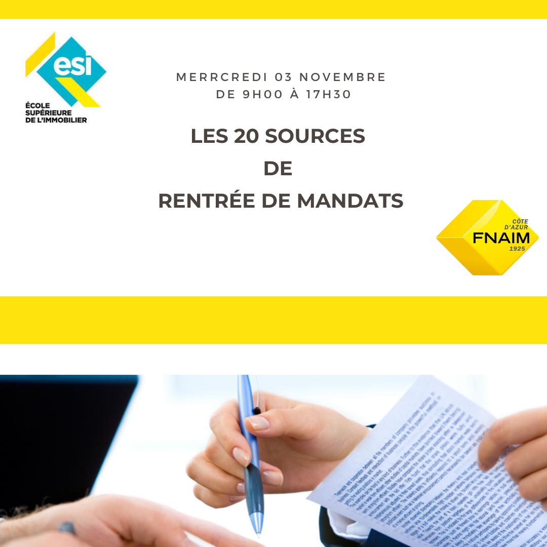 LES 20 SOURCES DE RENTRÉE DE MANDATS