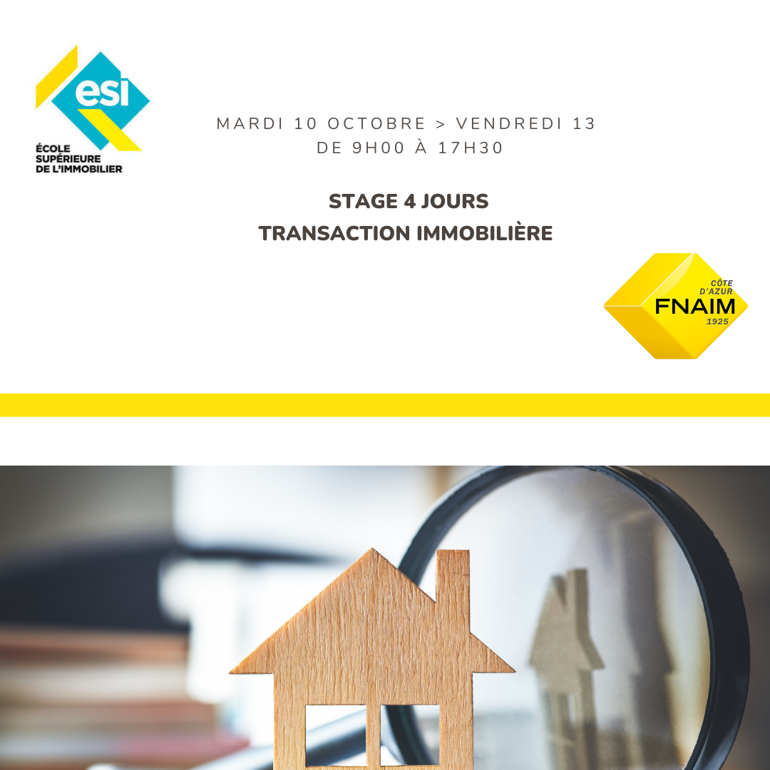 STAGE 4 JOURS TRANSACTION IMMOBILIÈRE