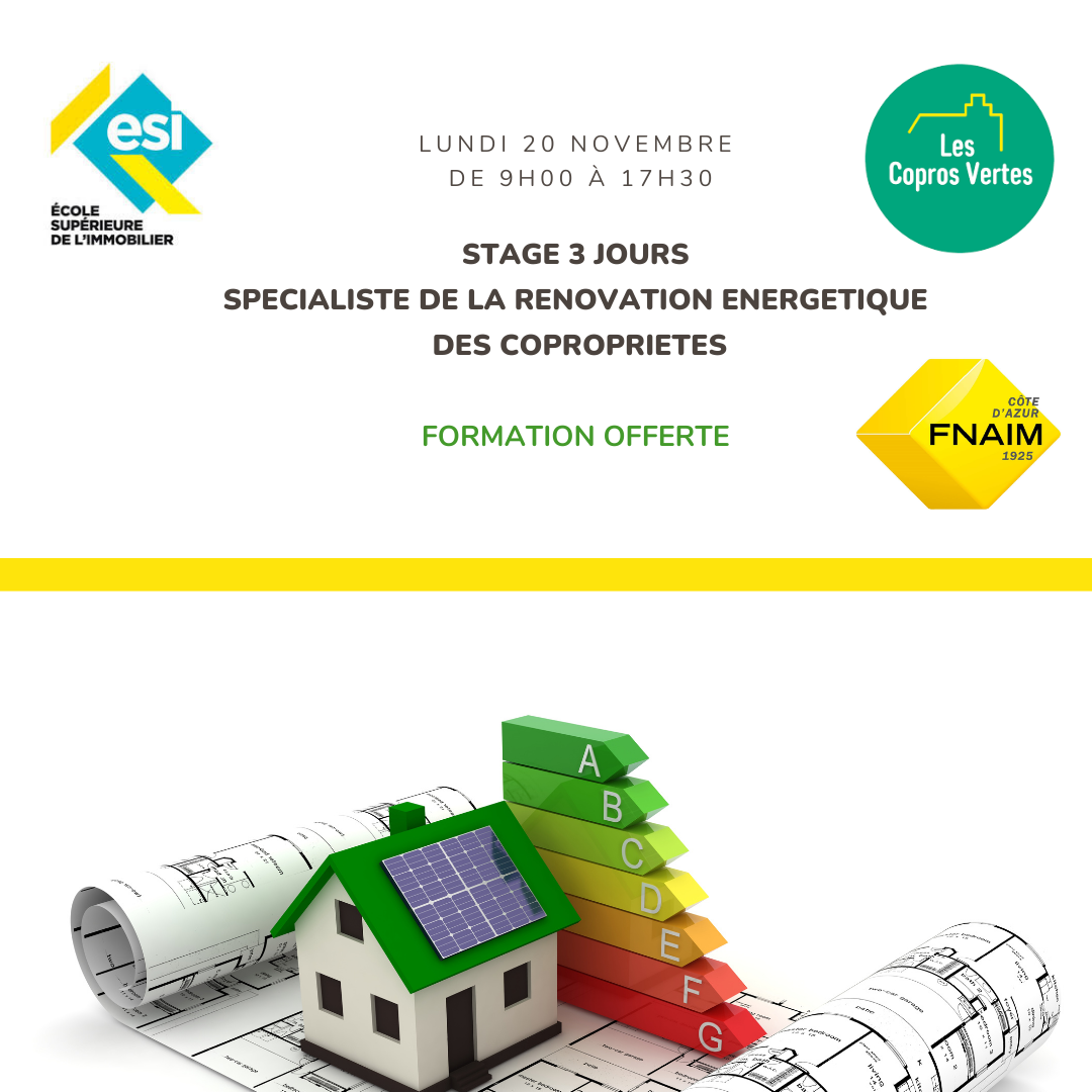 STAGE 3 JOURS SPECIALISTE DE LA RENOVATION ENERGETIQUE DES COPROPRIETES