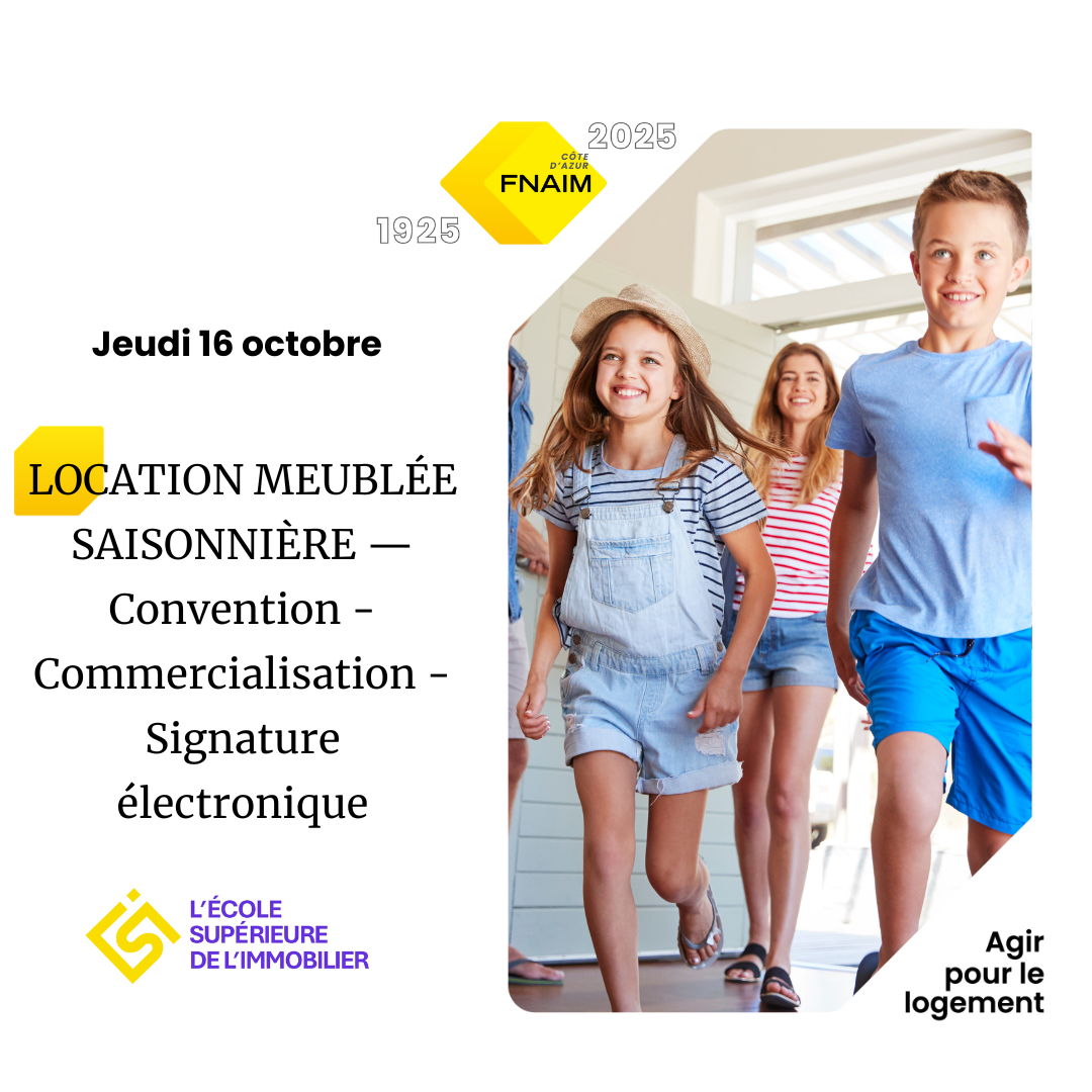 LOCATION MEUBLÉE SAISONNIÈRE — Convention – Commercialisation – Signature électronique