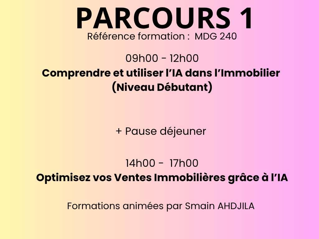 LA JOURNÉE DE L’IA Parcours 1